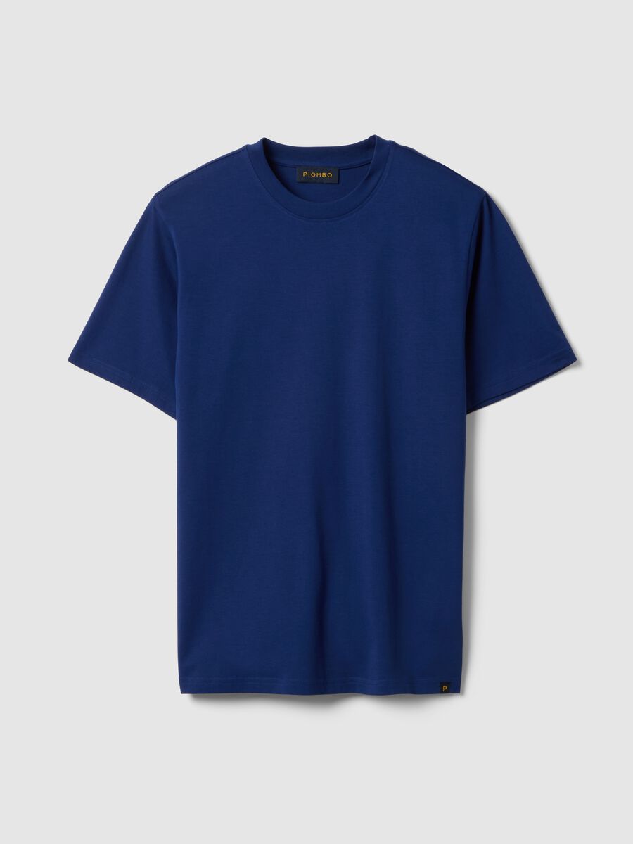 T-shirt girocollo in puro cotone blu relaxed fit_4