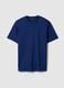 Blue relaxed fit crew neck pure cotton t-shirt_4