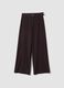 Pantaloni formali marroni in viscosa elasticizzata con cintura_5