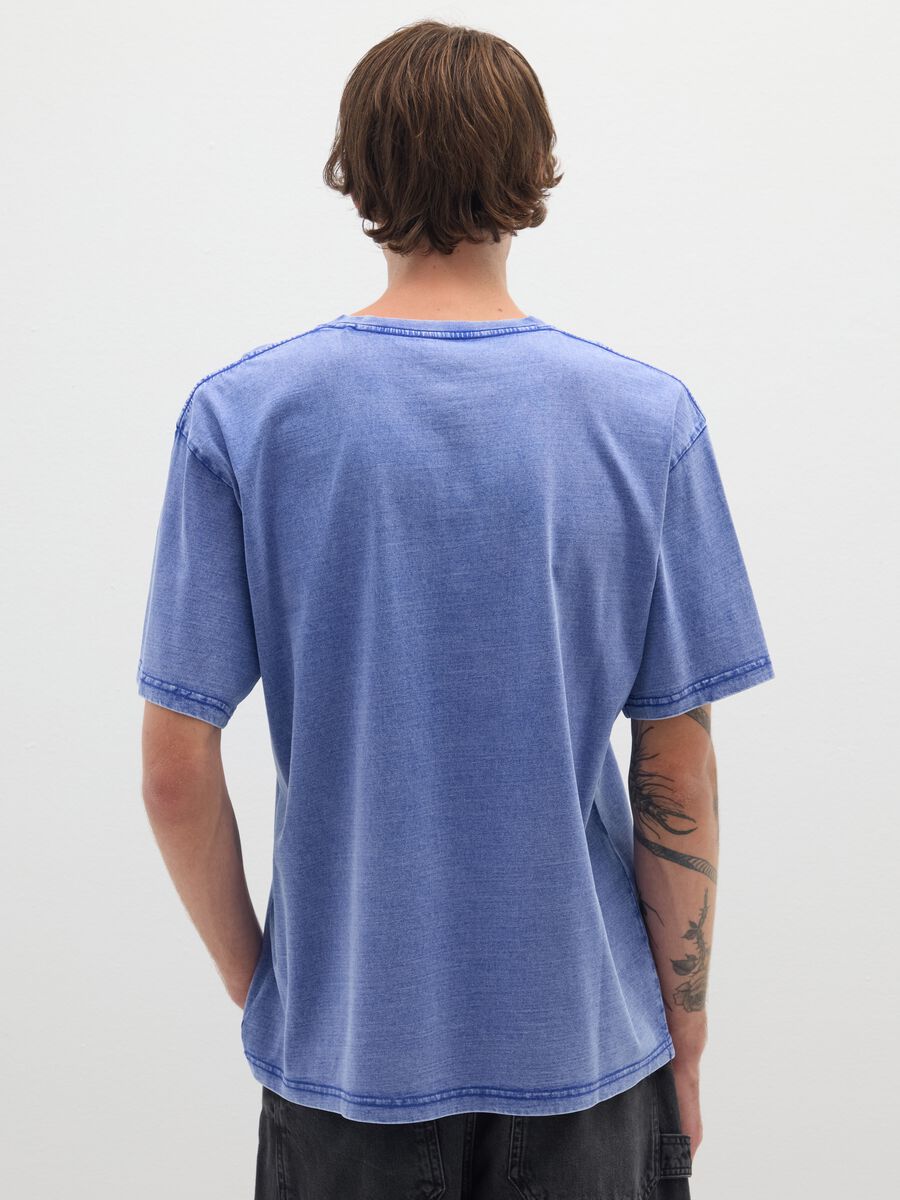 Pure cotton blue T-shirt regular fit_2