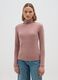 Regular fit pink cotton-blend turtleneck_1