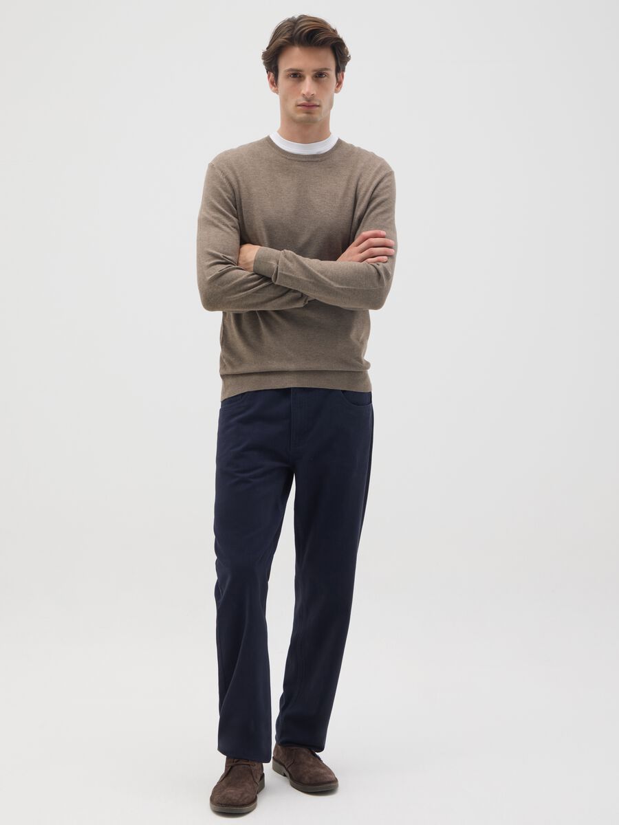 Brown regular fit viscose blend jumper_1