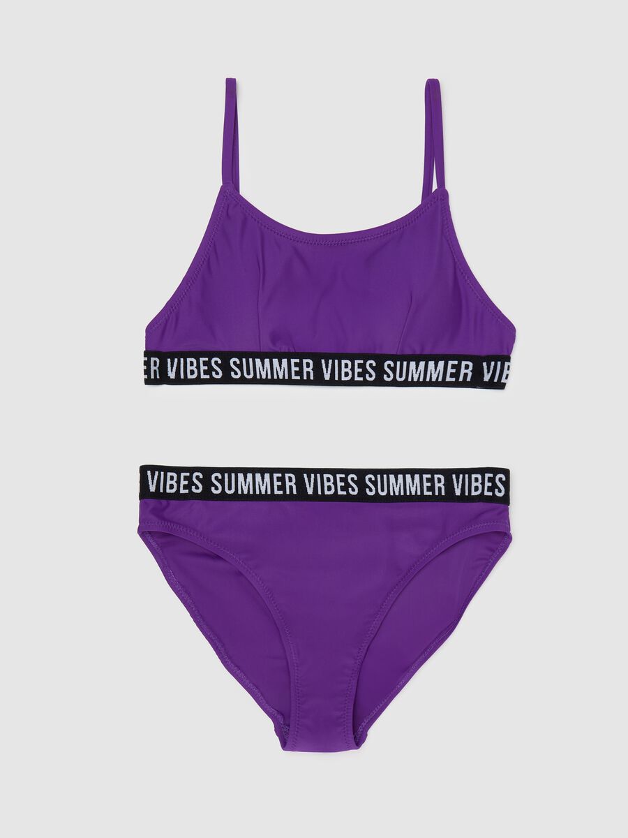 Bikini da ragazza in tessuto elasticizzato viola_0