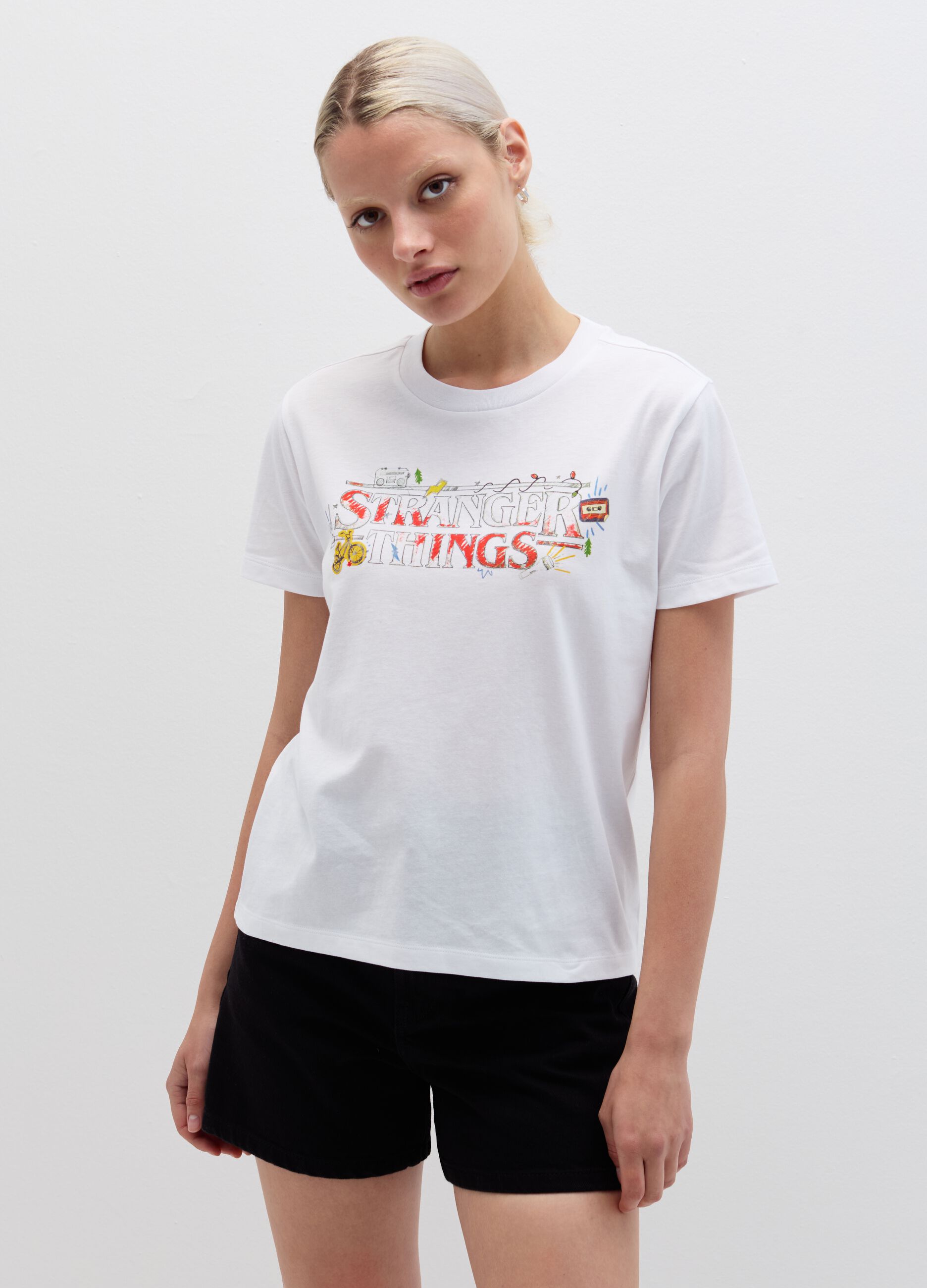 T-shirt in cotone stampa Stranger Things