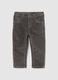 Children's grey stretch cotton blend trousers with a regular fit_0