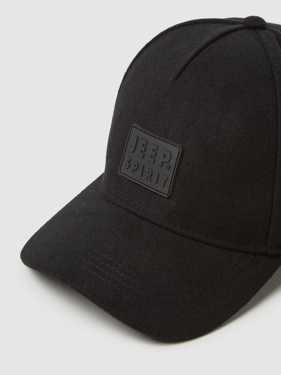 Cappellino da baseball in misto lana nero_2