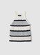 Canotta fitted in puro cotone a righe multicolor con texture a rete_4