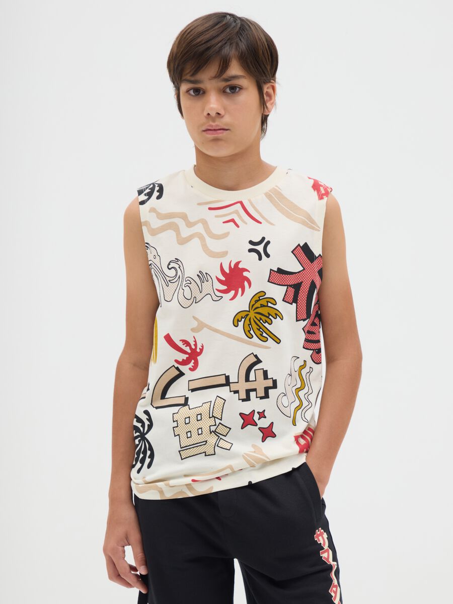 T-shirt da ragazzo in puro cotone multicolor regular fit_0