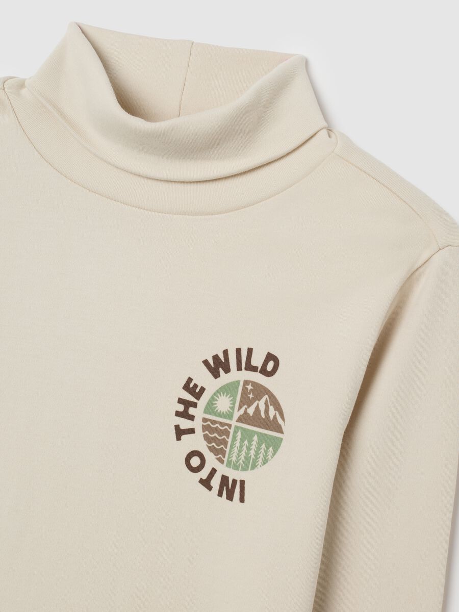Children's regular fit beige pure cotton jumper_2