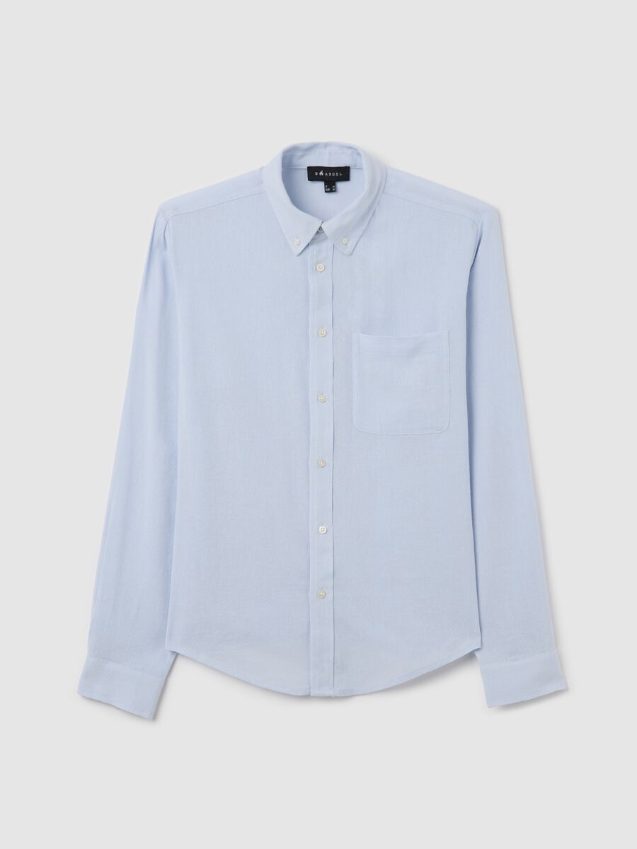 Light blue shirt in linen, viscose and cotton_4