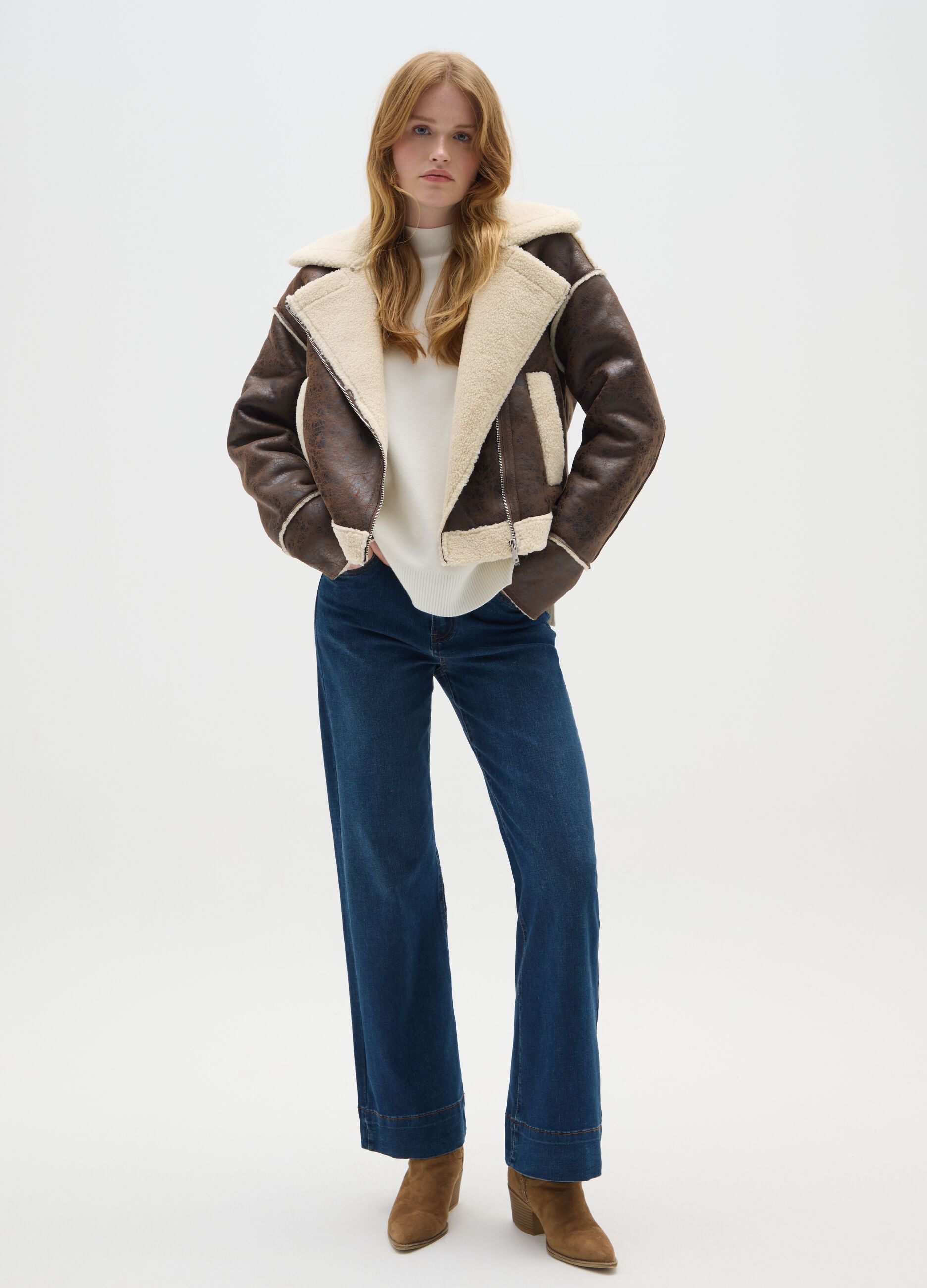 Blue Stretch Cotton Regular Fit Trousers