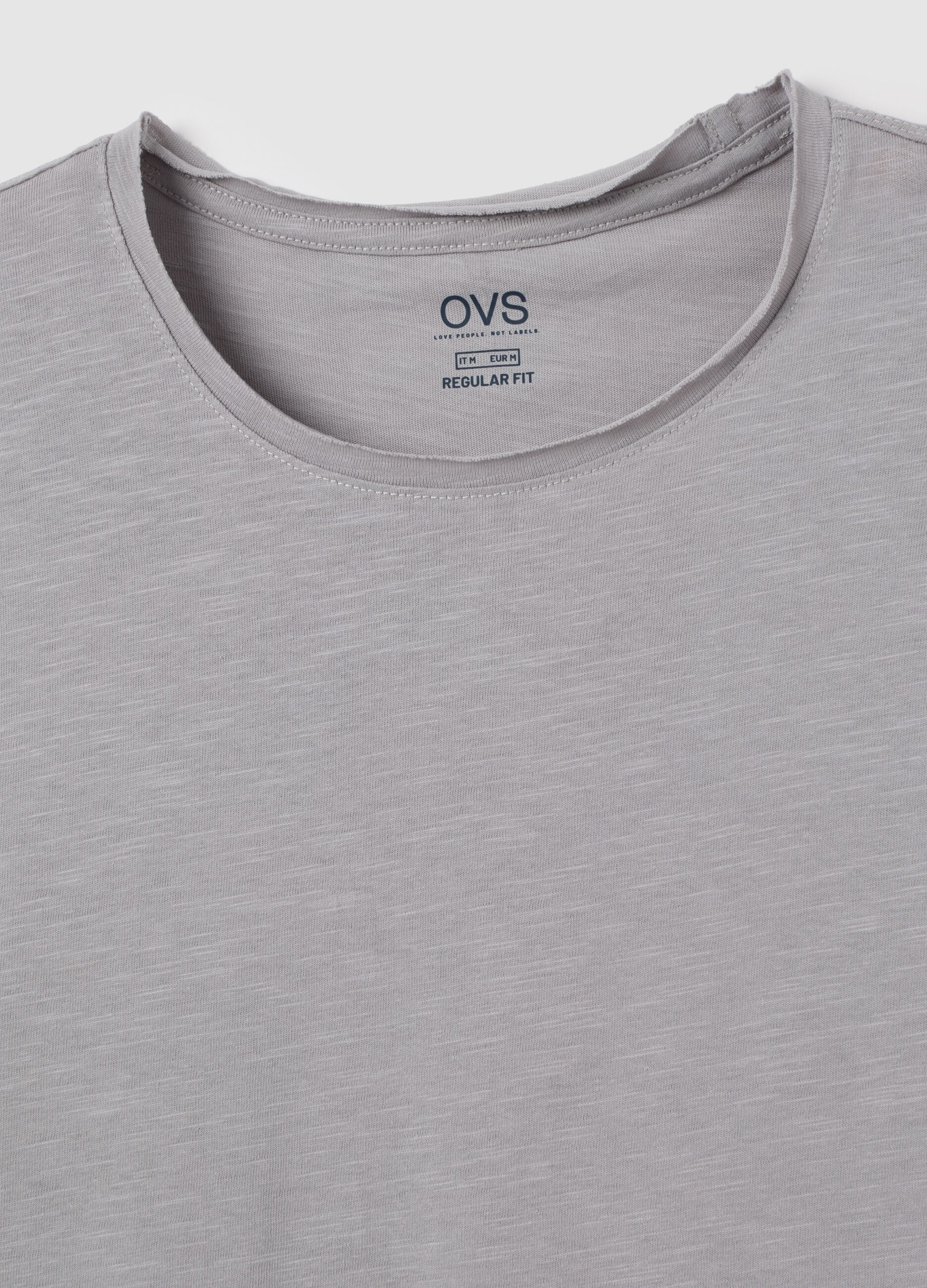 T-shirt da uomo in puro cotone grigia regular fit