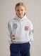 Felpa in misto cotone grigia da bambino regular fit con patch_1