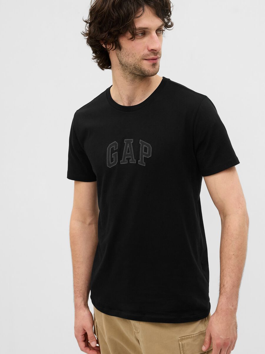 Cotton T-shirt with embroidered logo_0