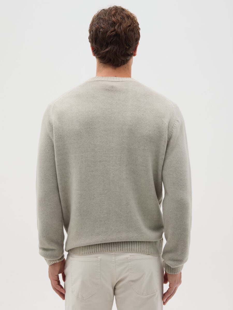 Regular fit blue-grey wool blend sweater_2