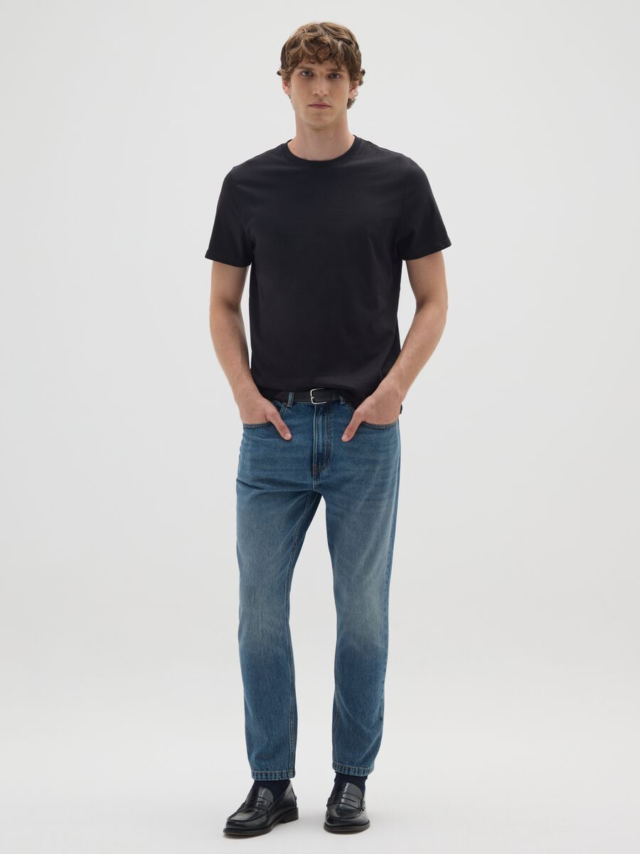 Pure cotton denim jeans in carrot fit_0