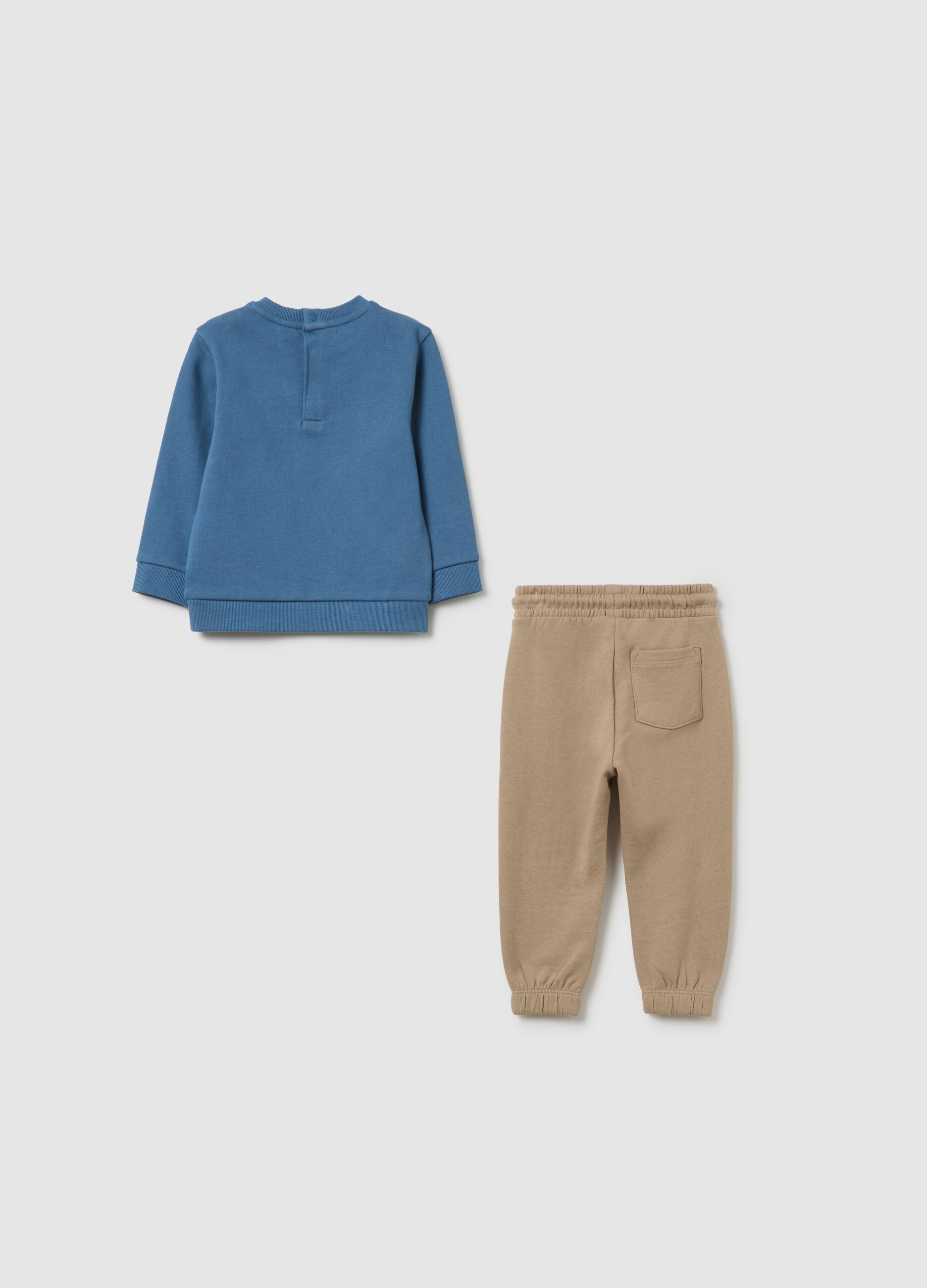 Kids' blue regular fit cotton sweatshirt set