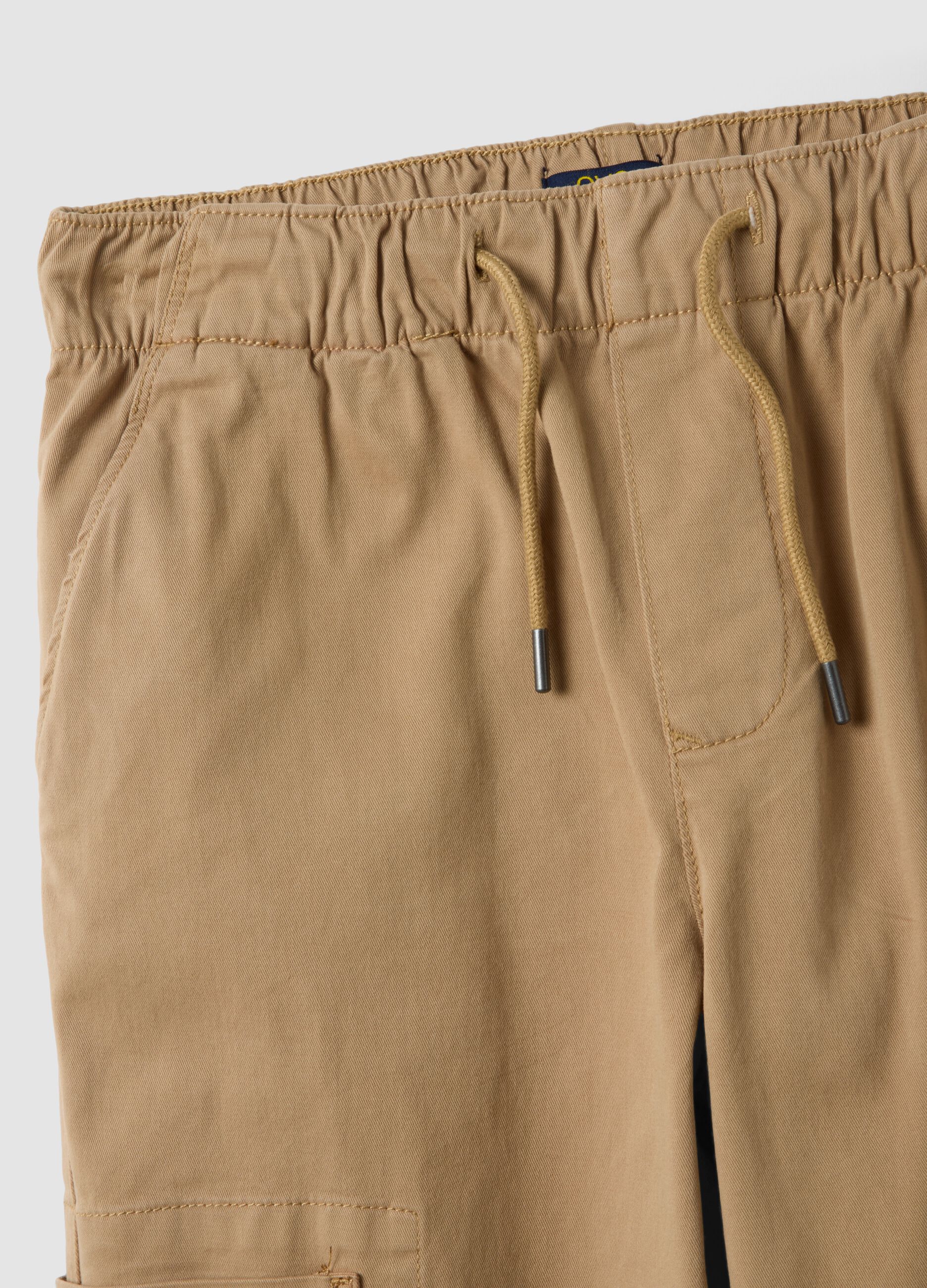 Jogger cargo marroni in cotone elasticizzato