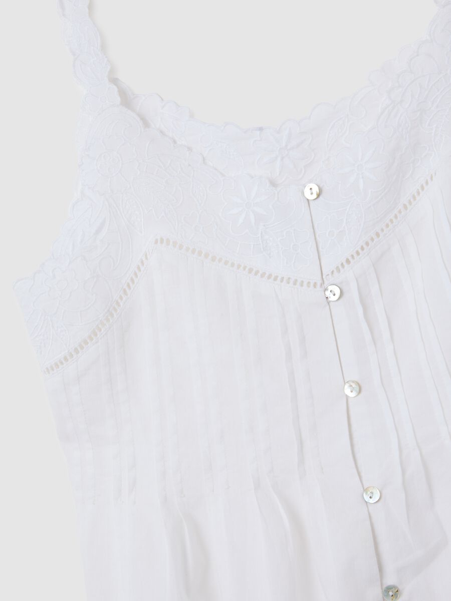 Women's white pure cotton regular fit pyjama set_5