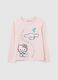 Girls' pink regular fit stretch cotton blend Hello Kitty T-shirt_0