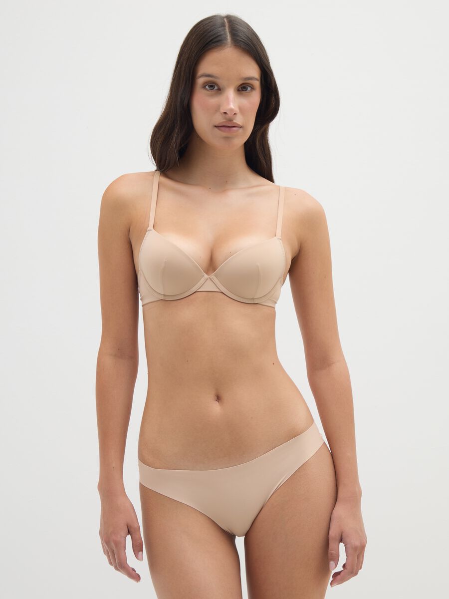 Slip elasticizzato beige regular fit_0