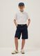 Boys' blue stretch cotton cargo shorts, regular fit_0