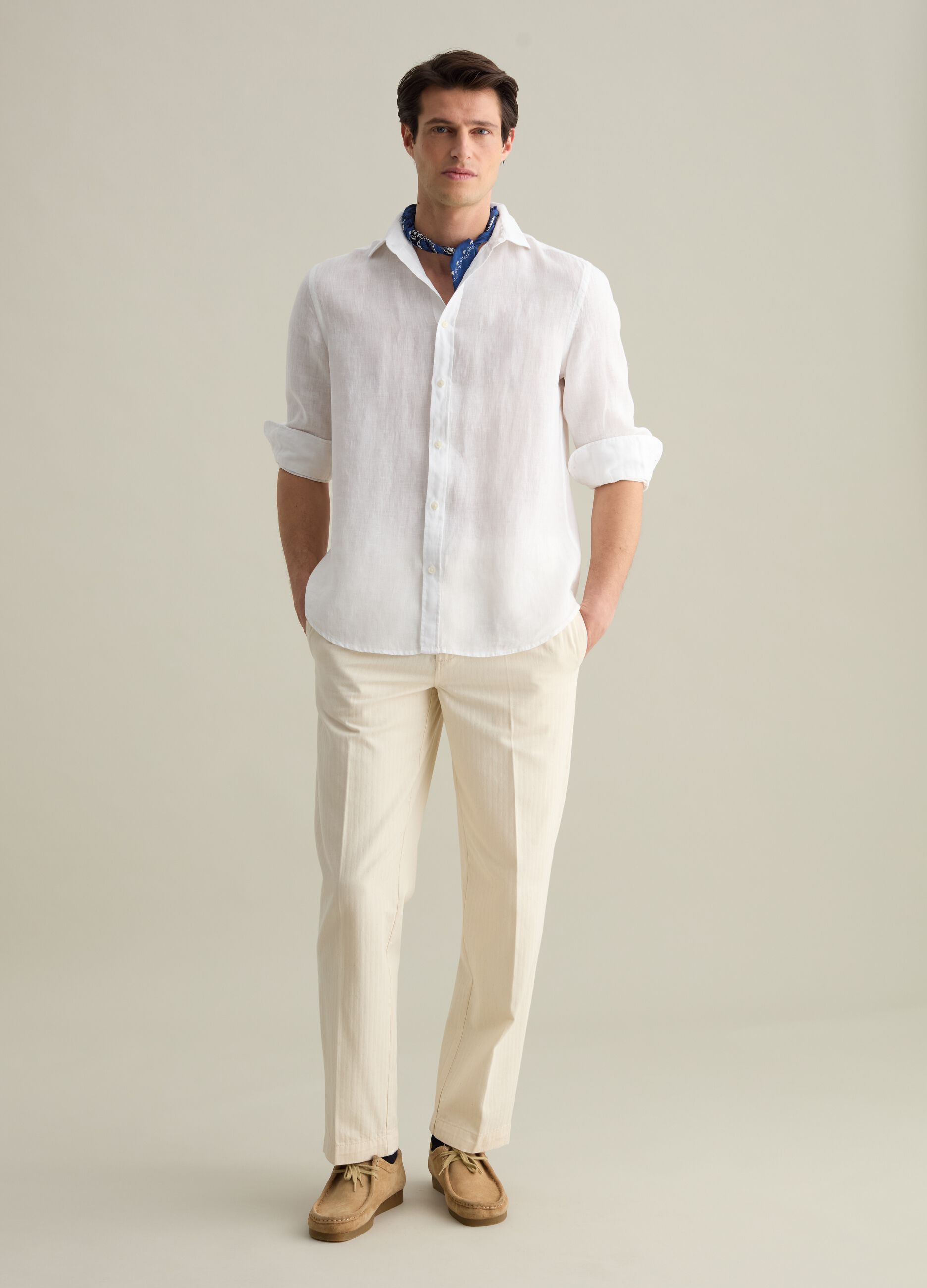 Camicia regular fit in lino