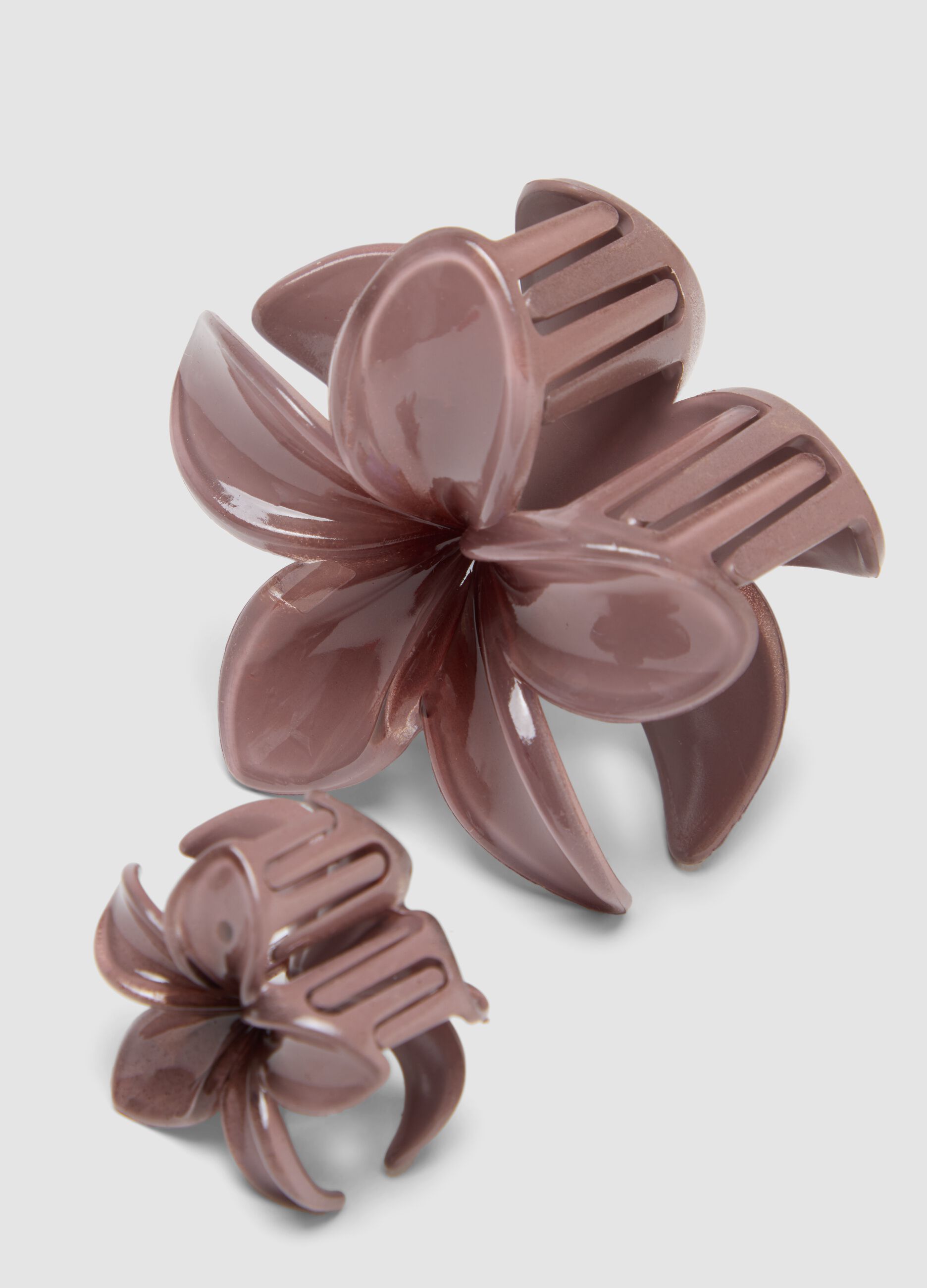 Pink Flower Hair Clip Set