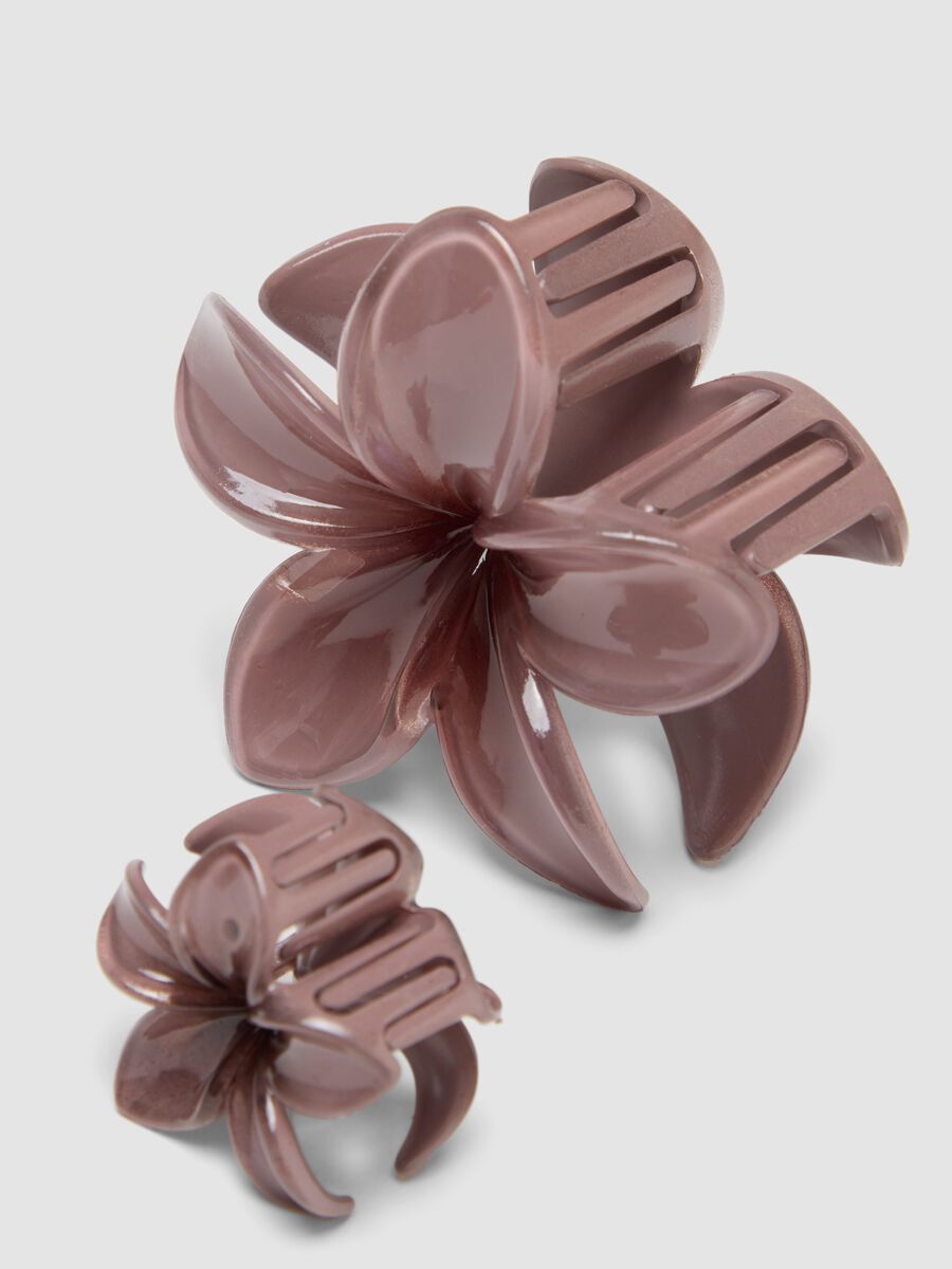 Set di fermagli rosa a fiore_2