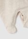 Baby bodysuit in pure beige cotton with collar_2