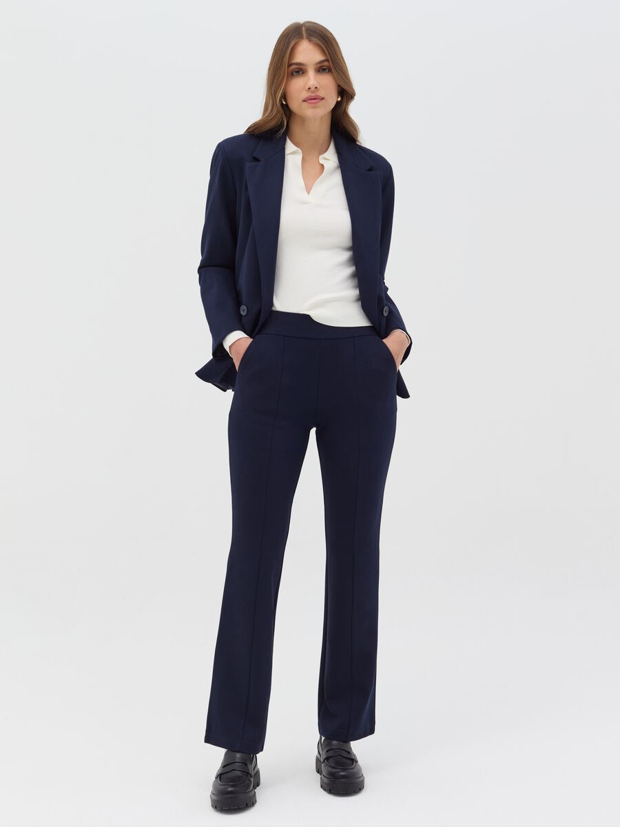 Milano-stitch leggings with raised seams_0