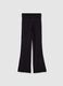 Black stretch cotton flare fit leggings for girls_3
