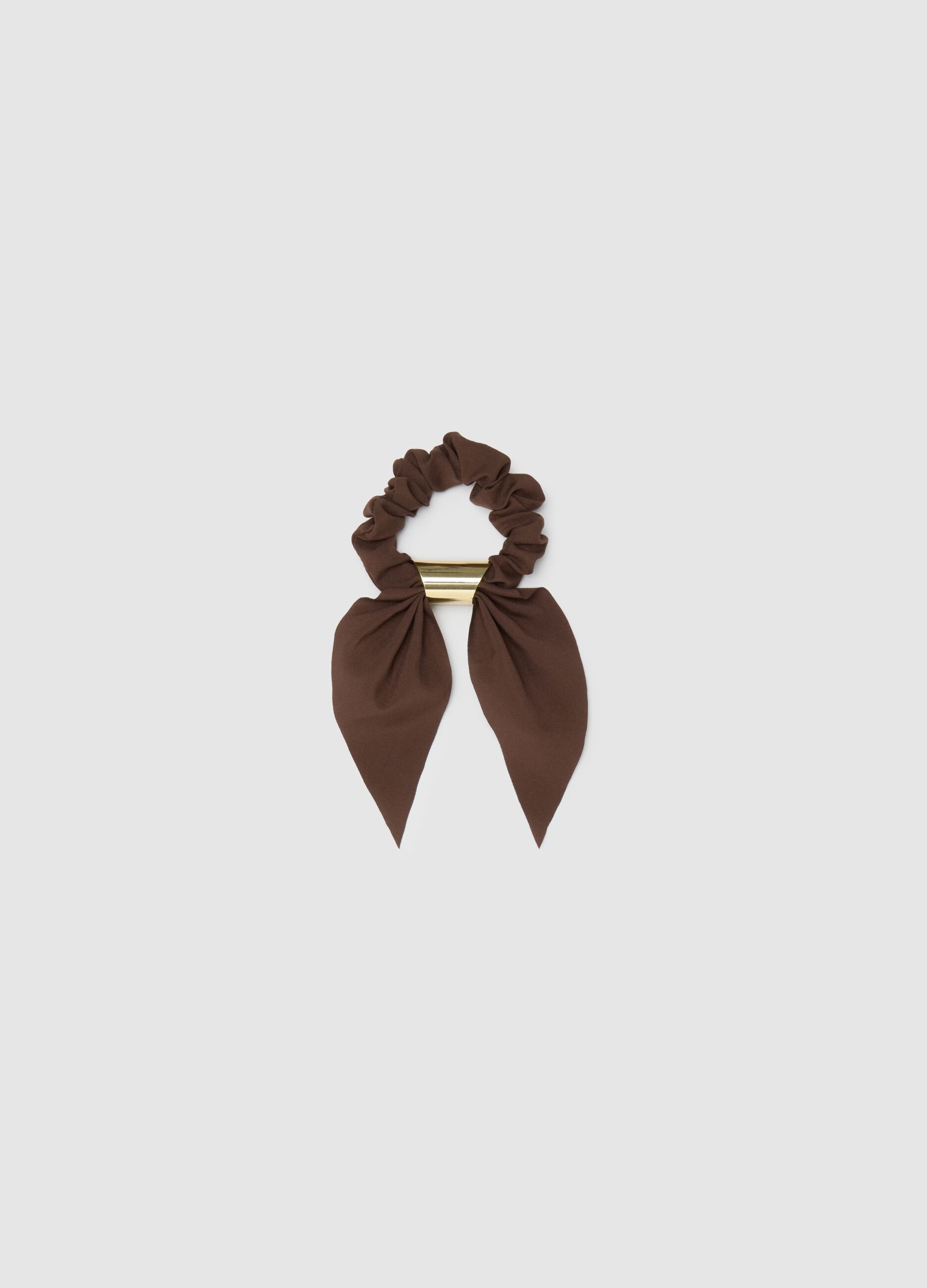 Women's brown hair tie with knot