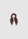 Women's brown hair tie with knot_0
