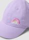 Purple pure cotton baseball cap for kids with embroidery_1