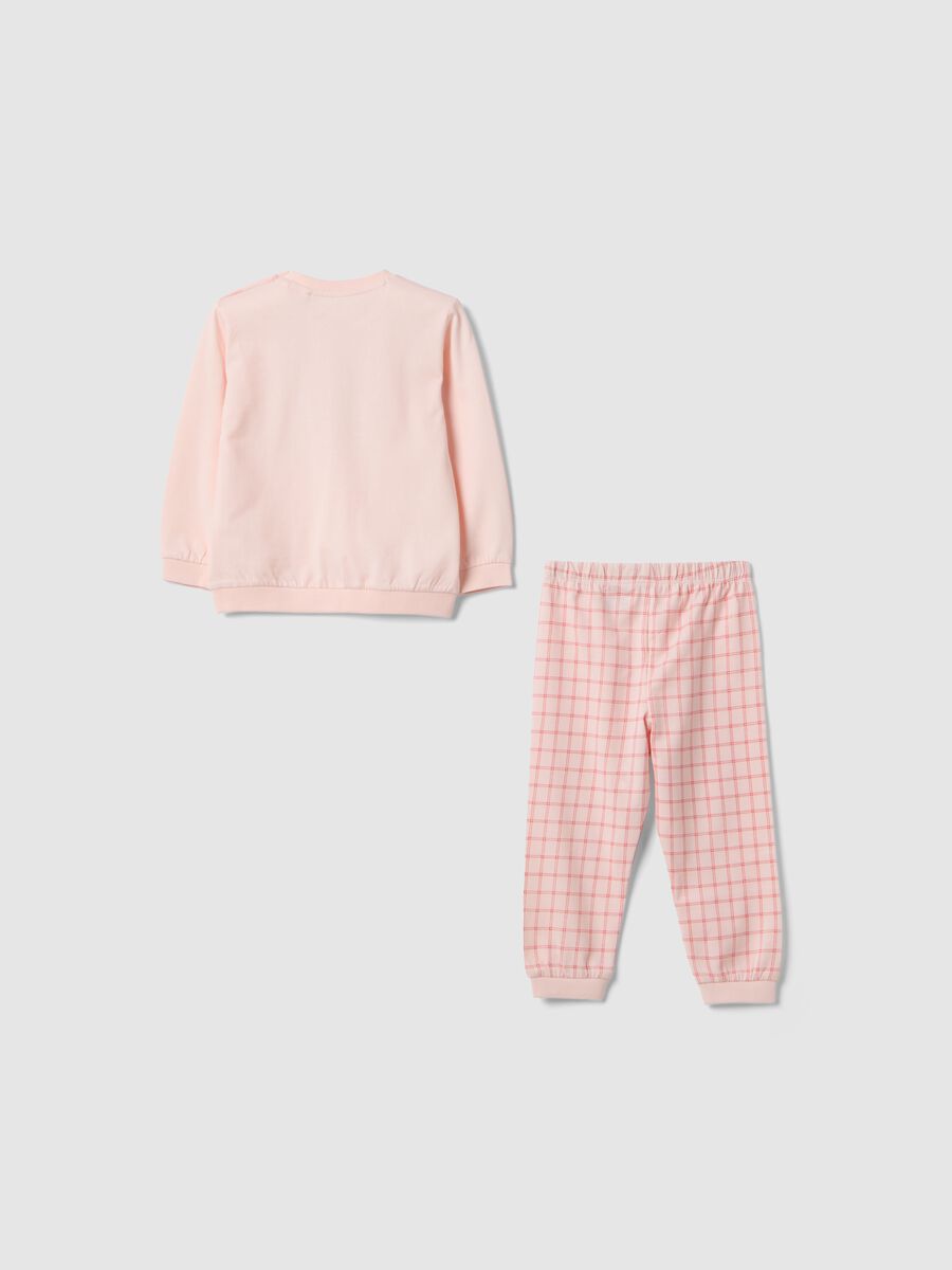 Pigiama rosa in puro cotone da neonata con stampa orsetto regular fit_1