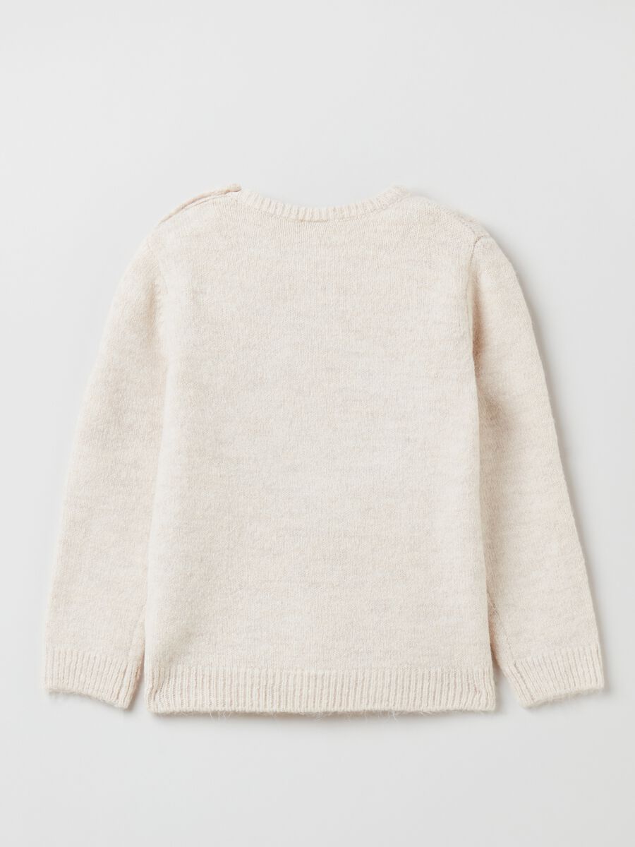 Pullover con ricamo volpe jacquard_1