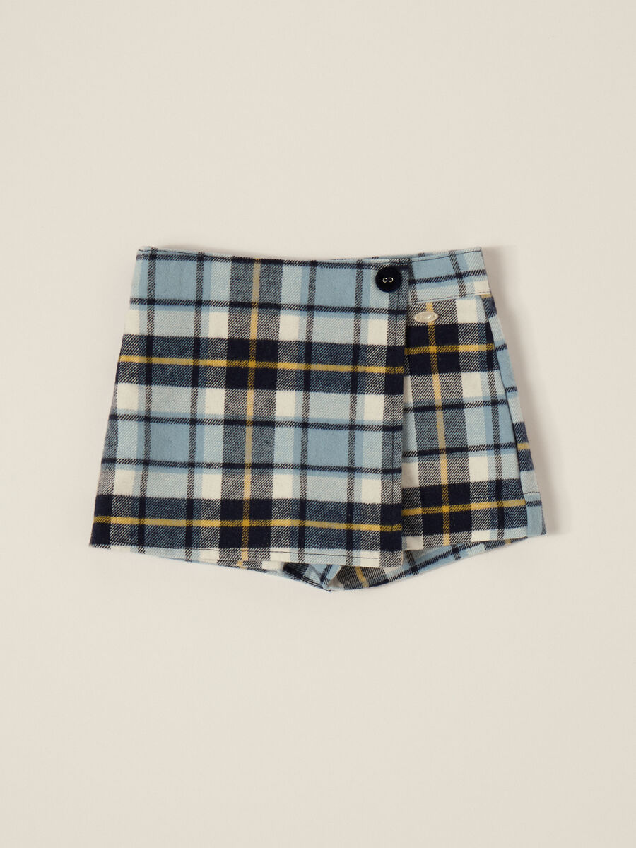 Blue Tartan Skirt for Girls_0