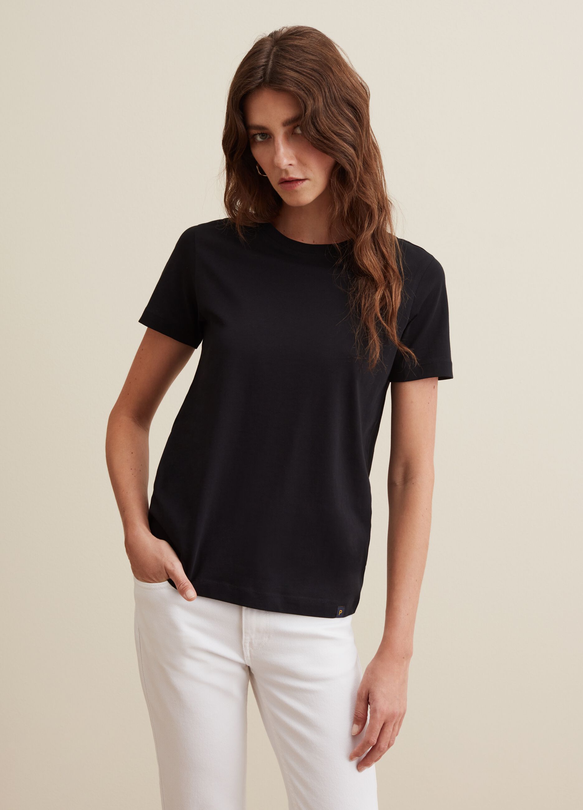 T-shirt in cotone con scollo rotondo