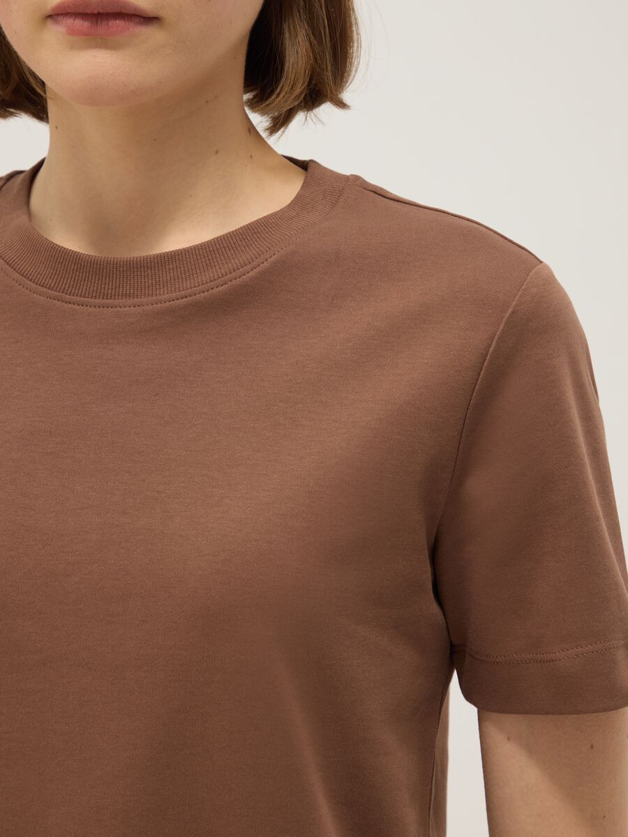 Brown pure cotton relaxed fit t-shirt_4