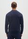 Blue cotton blend sweatshirt with front pocket_2