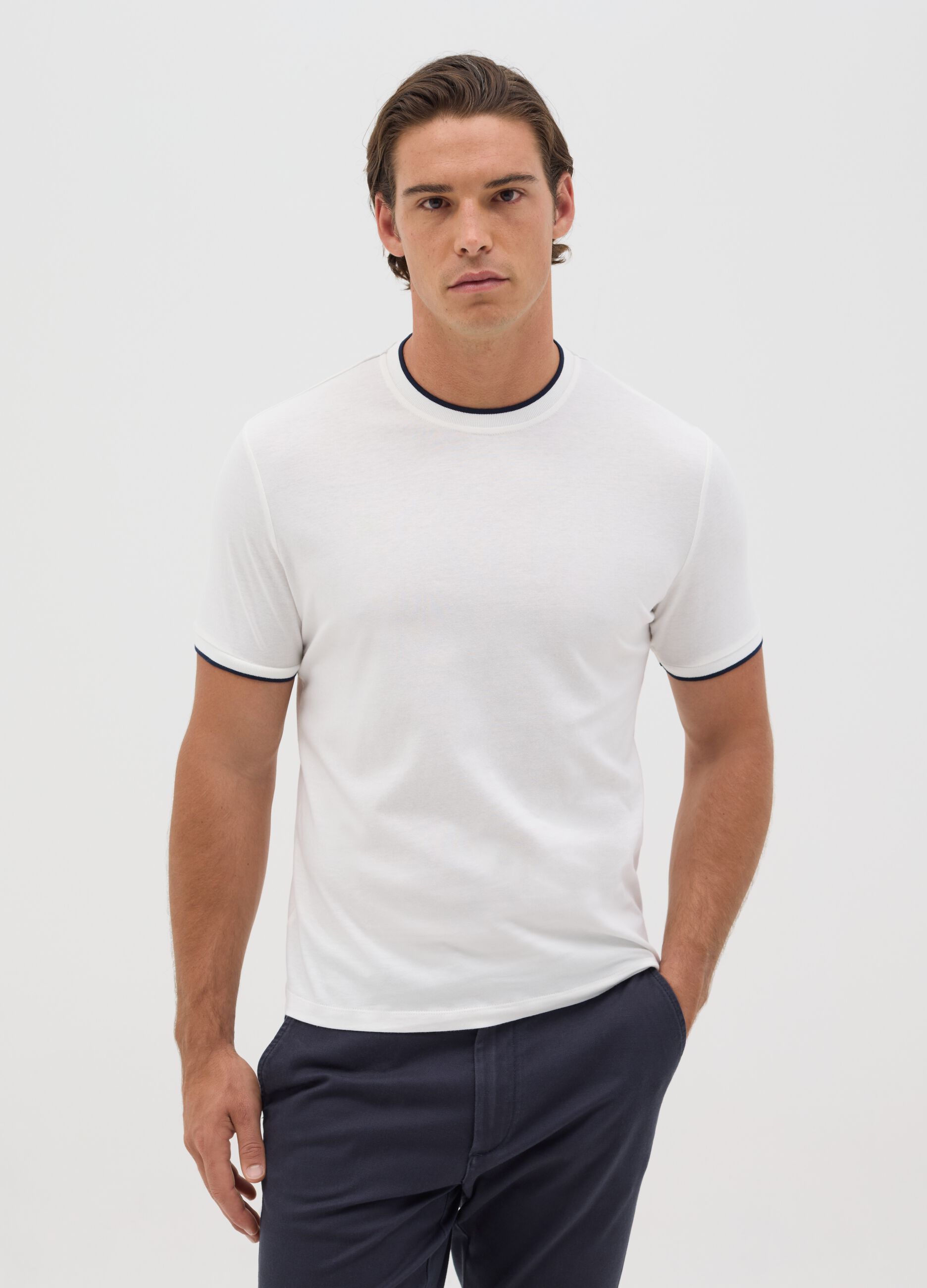 T-shirt bianca fitted in cotone