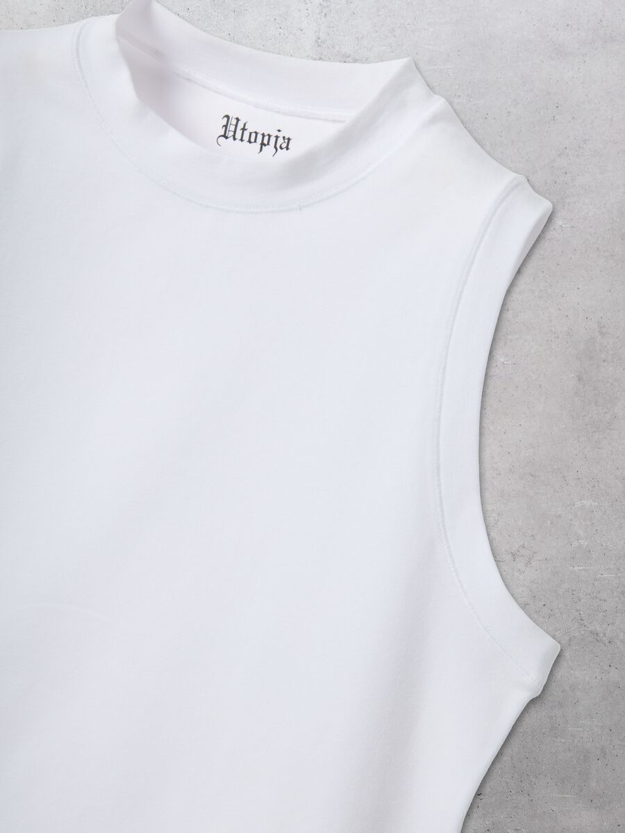 Mock Neck Tank Top White_6