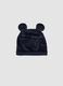 Blue organic cotton hat with appliqu&eacute; ears and Mickey prints_1