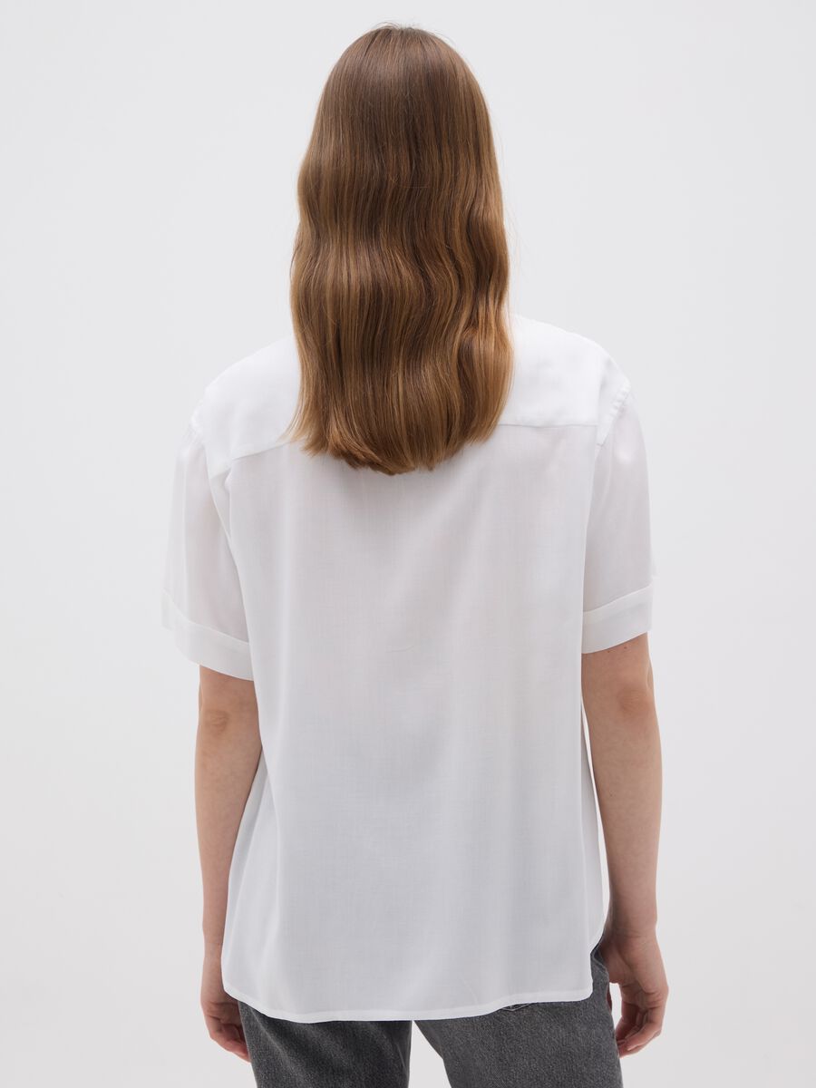 Women's White Viscose Shirt_2