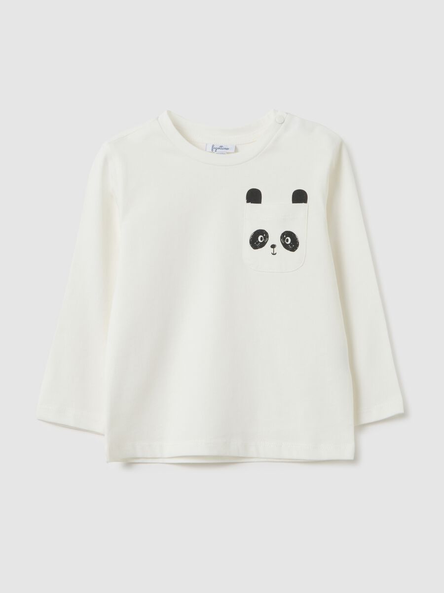T-shirt in puro cotone bianca regular fit_0