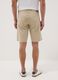 Beige five-pocket linen and cotton blend Bermuda shorts_3