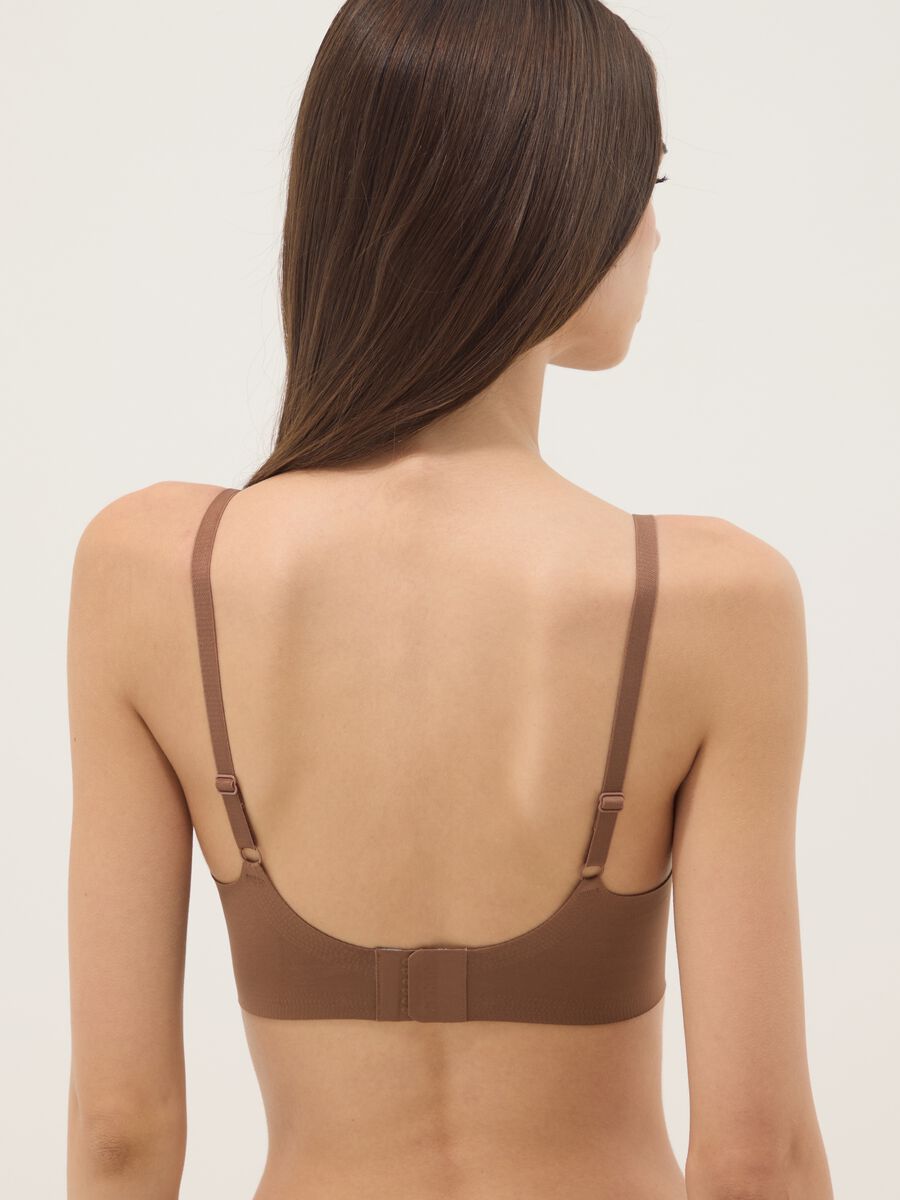 Brown Seamless Bra with Removable Padding_2