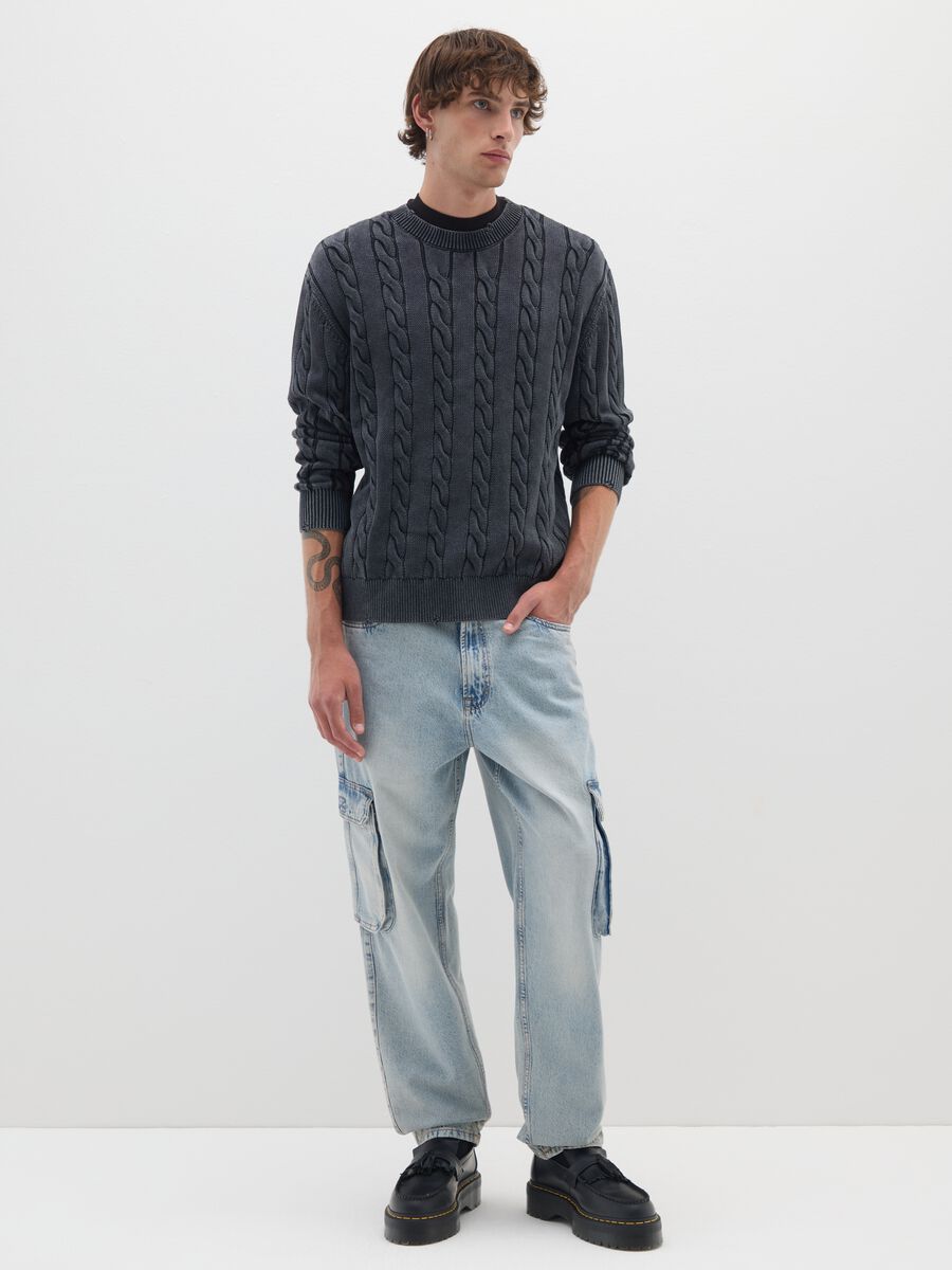 Grey pure cotton regular fit sweater_1