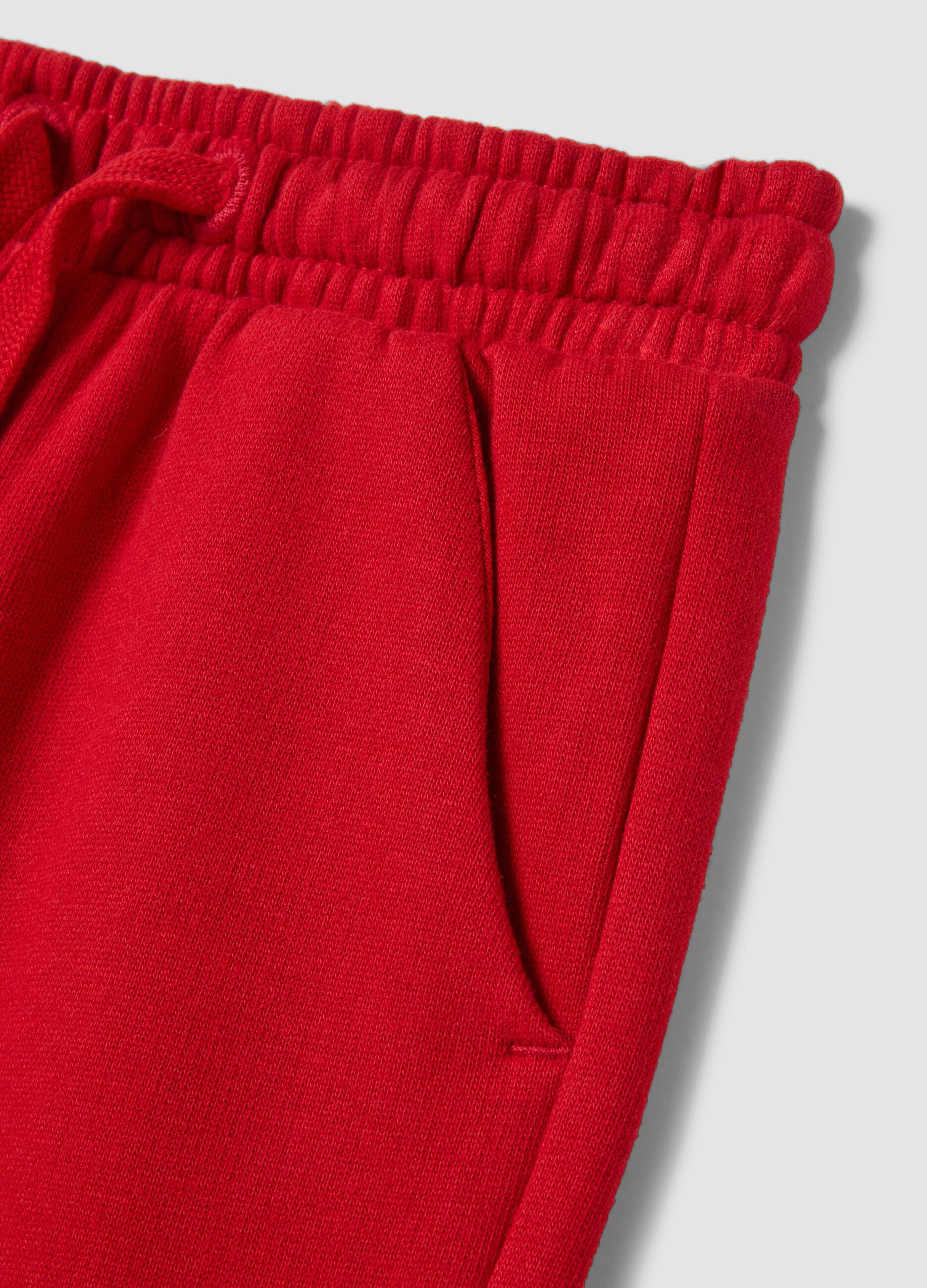 Pantaloni jogger rossi in puro cotone organico